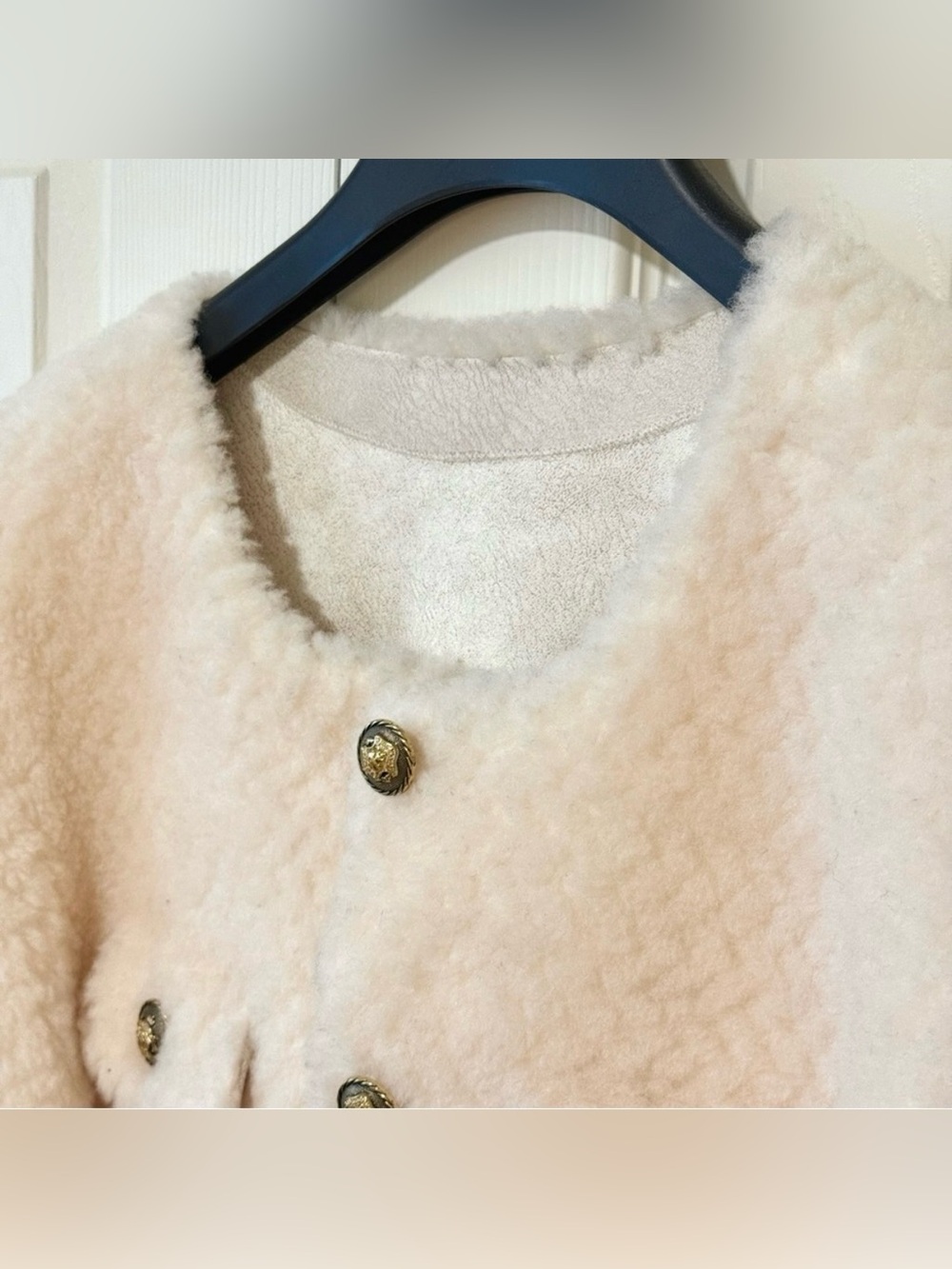 Cream Fuzzy Button-Front
Jacket - Picture 6 of 12